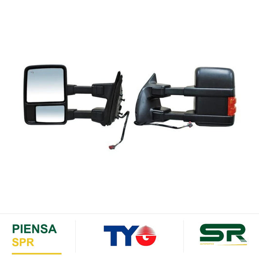 ESPEJO IZQUIERDO ELÉCTRICO 7 PINES CON DIRECCIONAL CON DESEMPAÑANTE TEXTURIZADO FORD SUPER DUTY TELESCOPICO F250 2008-2016 / FORD F350 2008-2016 / FORD F450 2008-2016 / FORD F550 2008-2016 TYG