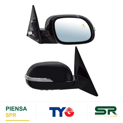 ESPEJO DERECHO ELÉCTRICO 8 PINES CON DIRECCIONAL CON DESEMPAÑANTE AUTOABATIBLE PARA PINTAR CON SENSOR DE PUNTO CIEGO KIA SOUL 2016-2019 / KIA 2014-2019 TYG