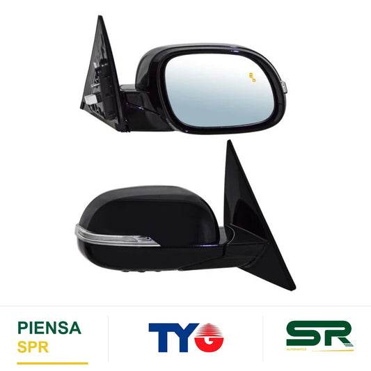 ESPEJO DERECHO ELÉCTRICO 8 PINES CON DIRECCIONAL CON DESEMPAÑANTE AUTOABATIBLE PARA PINTAR CON SENSOR DE PUNTO CIEGO KIA SOUL 2016-2019 / KIA 2014-2019 TYG