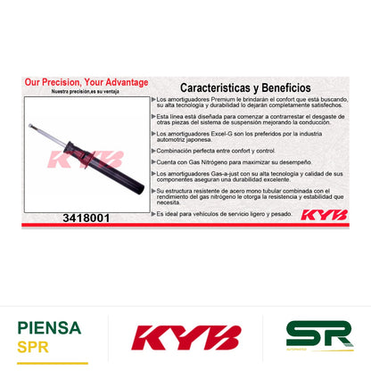 AMORTIGUADOR DELANTERO GAS EXCEL-G BMW X5 SIN SUSPENSIÓN M-TECHNIK (2014-2018) - X6 SIN SUSPENSIÓN M-TECHNIK (2015-2019). KYB