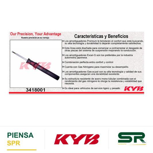 AMORTIGUADOR DELANTERO GAS EXCEL-G BMW X5 SIN SUSPENSIÓN M-TECHNIK (2014-2018) - X6 SIN SUSPENSIÓN M-TECHNIK (2015-2019). KYB