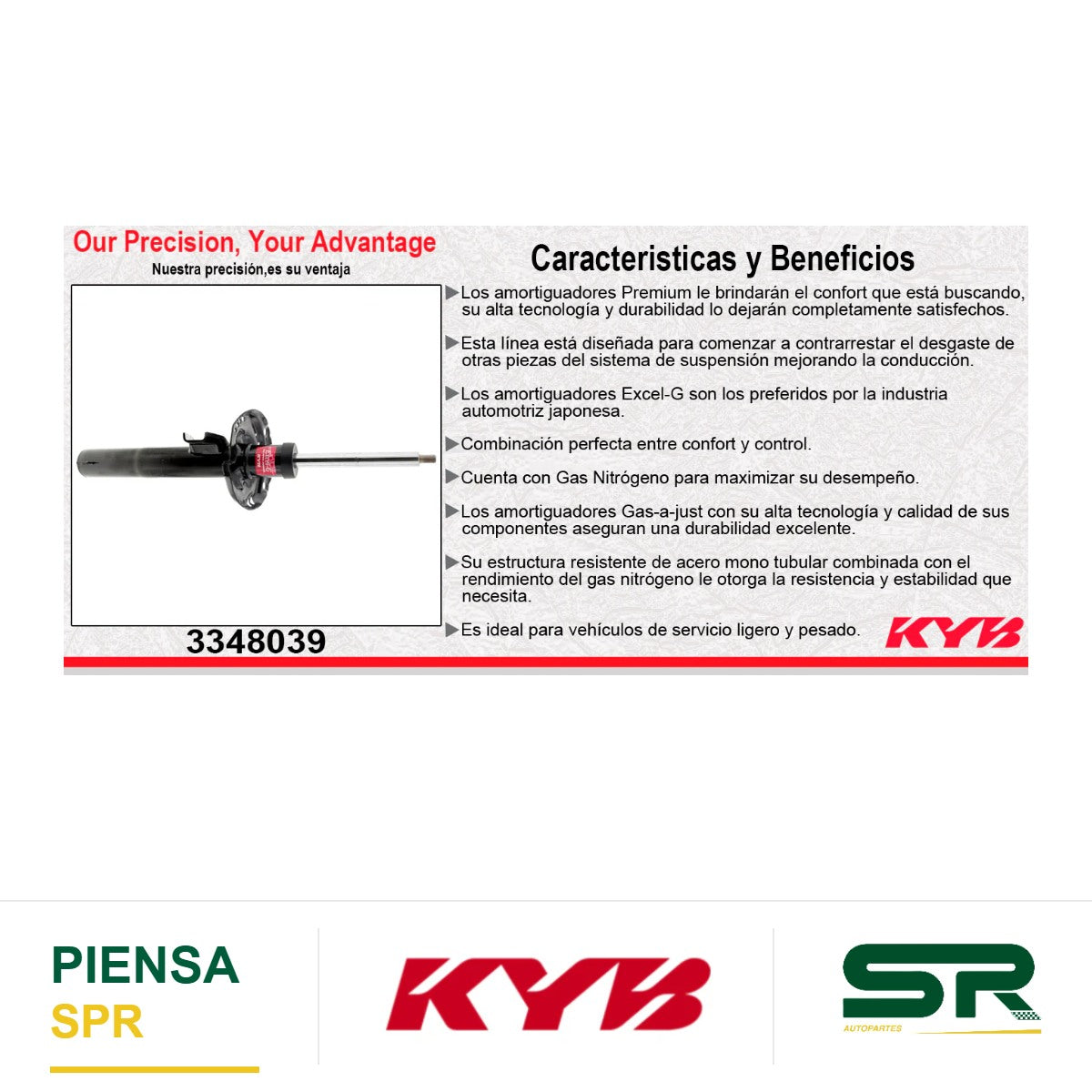 AMORTIGUADOR DELANTERO GAS EXCEL-G VW GOLF (2015-2018) TODOS (A7) EXC GTI KYB