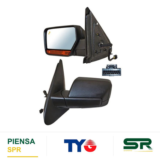 ESPEJO IZQUIERDO ELÉCTRICO 15 PINES CON DIRECCIONAL CON DESEMPAÑANTE AUTOABATIBLE TEXTURIZADO CON SENSOR DE PUNTO CIEGO CON MEMORIA CON LUZ INFERIOR FORD EXPEDITION 2015-2017 TYG