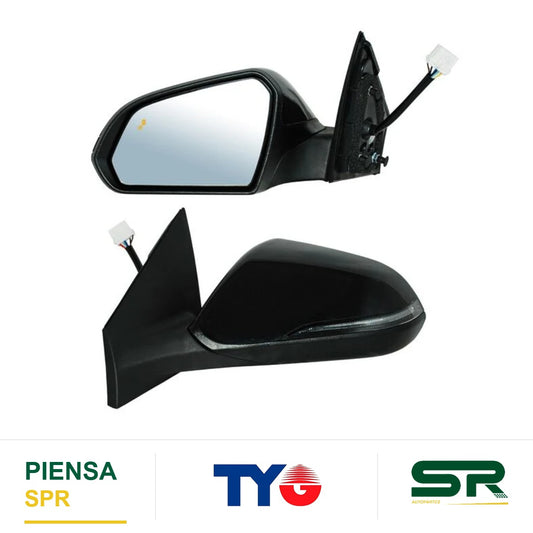 ESPEJO IZQUIERDO ELÉCTRICO 8 PINES CON DIRECCIONAL CON DESEMPAÑANTE PARA PINTAR CON SENSOR DE PUNTO CIEGO HYUNDAI LAT SONATA 2018-2019 TYG