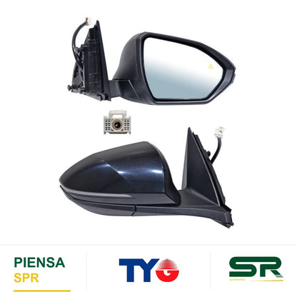 ESPEJO DERECHO ELÉCTRICO PARA PINTAR CON DIRECCIONAL CON SENSOR PUNTO CIEGO CON DESEMPAÑANTE 8 PINES HYUNDAI TUCSON 2022-2025 TYG