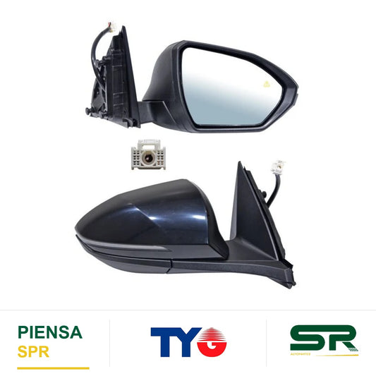 ESPEJO DERECHO ELÉCTRICO 8 PINES CON DIRECCIONAL CON DESEMPAÑANTE PARA PINTAR CON SENSOR DE PUNTO CIEGO HYUNDAI TUCSON SUC4ABR23 2022-2023 TYG