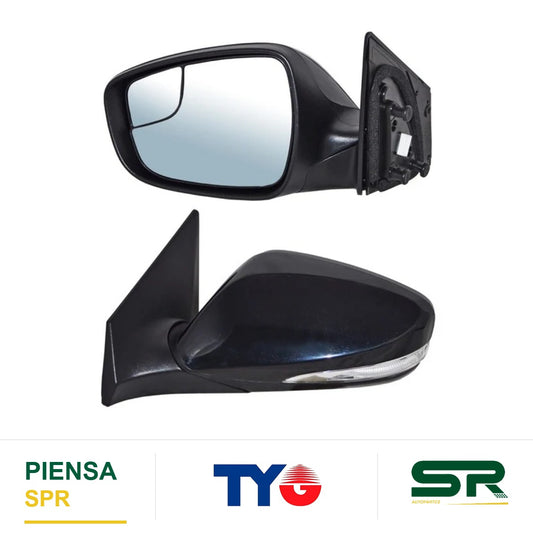ESPEJO IZQUIERDO ELÉCTRICO 6 PINES CON DIRECCIONAL CON DESEMPAÑANTE PARA PINTAR CON SENSOR DE PUNTO CIEGO HYUNDAI ELANTRA 2015-2016 TYG