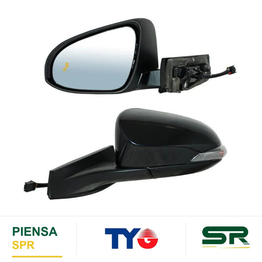 ESPEJO IZQUIERDO ELÉCTRICO 11 PINES CON DIRECCIONAL CON DESEMPAÑANTE CON SENSOR DE PUNTO CIEGO CON LUZ INFERIOR TOYOTA CHR AUTO 2018-2020 TYG