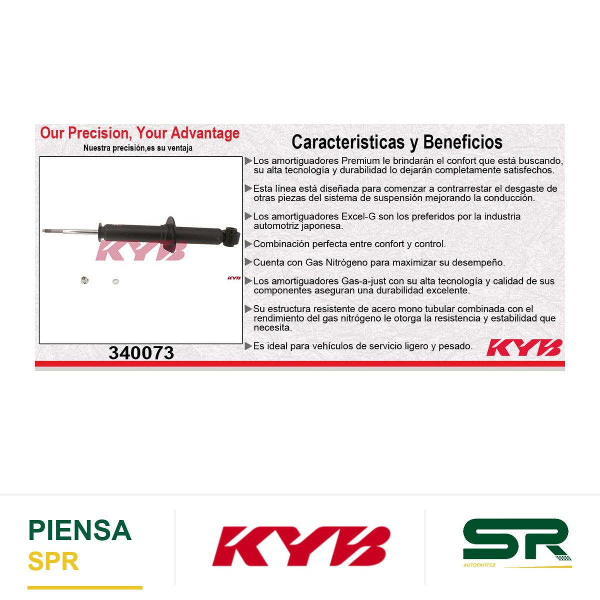 AMORTIGUADOR GAS EXCEL-G DELANT. FORD F150 4X2 USA (2009-2013) - LOBO 4X2 (2005-2014). KYB