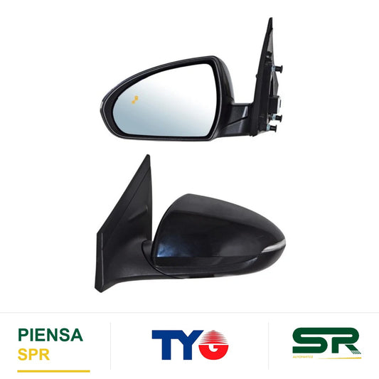 ESPEJO IZQUIERDO ELÉCTRICO 12 PINES CON DIRECCIONAL CON DESEMPAÑANTE PARA PINTAR CON SENSOR DE PUNTO CIEGO CON MEMORIA HYUNDAI IONIQ 2018-2022 TYG