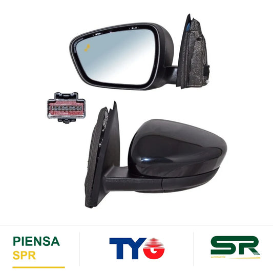 ESPEJO IZQUIERDO ELÉCTRICO 12 PINES CON DIRECCIONAL CON DESEMPAÑANTE PARA PINTAR CON SENSOR DE PUNTO CIEGO CON MEMORIA FORD ESCAPE 2020-2022 TYG