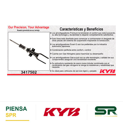 AMORTIGUADOR DELANTERO GAS EXCEL-G VW AMAROK TODOS (2011-2018). KYB