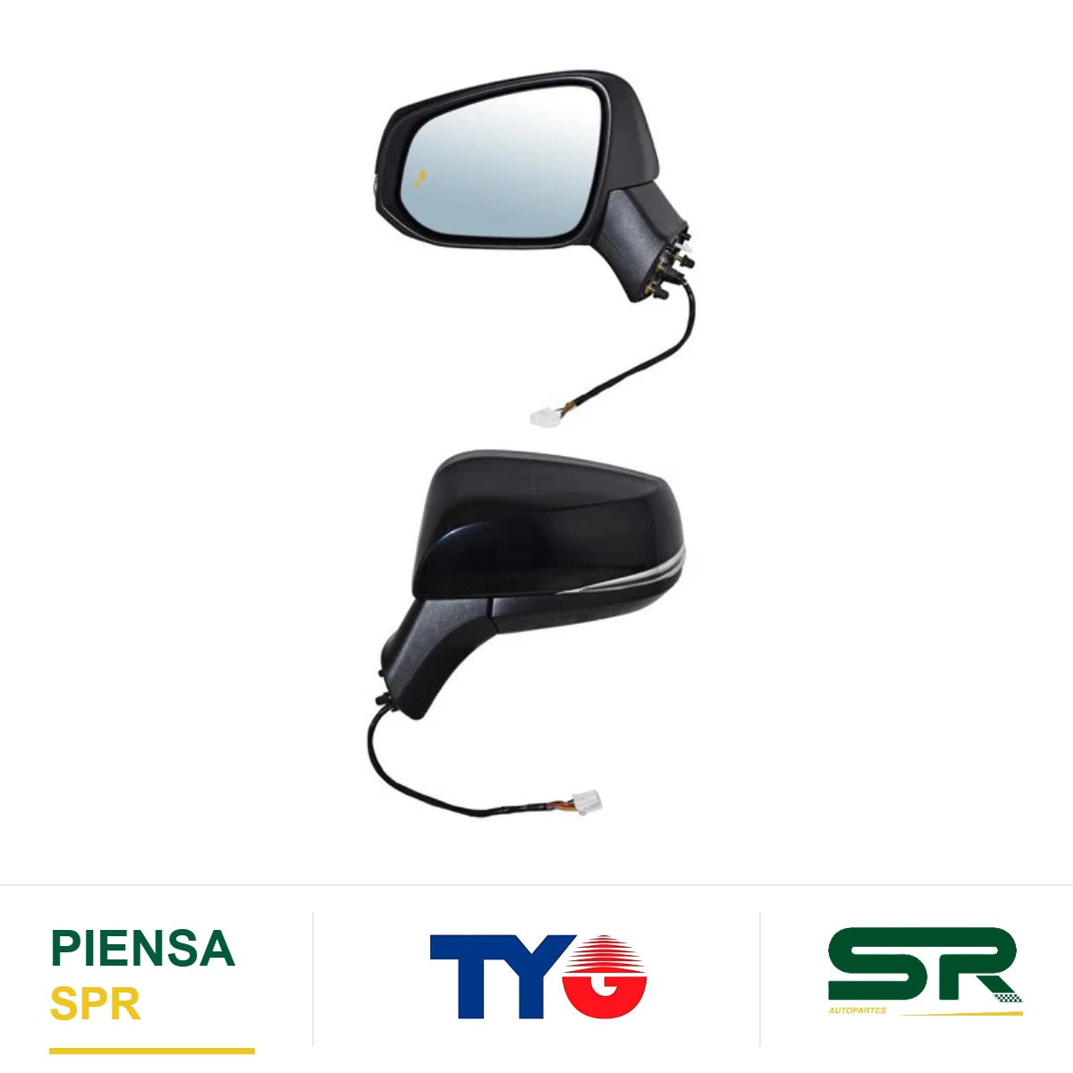 ESPEJO IZQUIERDO ELÉCTRICO CON DESEMPAÑANTE CON DIRECCIONAL CON LUZ INFERIOR CON SENS PUNTO CIEGO PARA PINTAR ADVENTURE/ LIMITED 10 PINES TOYOTA RAV-4 2019-2025 TYG