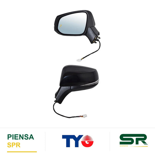 ESPEJO IZQUIERDO ELÉCTRICO 10 PINES CON DIRECCIONAL CON DESEMPAÑANTE PARA PINTAR CON SENSOR DE PUNTO CIEGO CON LUZ INFERIOR TOYOTA RAV4 ADVENTURE 2019-2024 / TOYOTA LIMITED 2019-2024 TYG