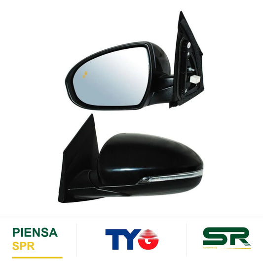 ESPEJO IZQUIERDO ELÉCTRICO 8 PINES CON DIRECCIONAL CON DESEMPAÑANTE PARA PINTAR CON SENSOR DE PUNTO CIEGO HYUNDAI TUCSON 2016-2019 TYG