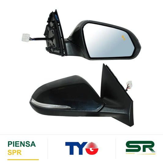 ESPEJO DERECHO ELÉCTRICO 8 PINES CON DIRECCIONAL CON DESEMPAÑANTE PARA PINTAR TEXTURIZADO CON SENSOR DE PUNTO CIEGO HYUNDAI SONATA 2015-2017 TYG
