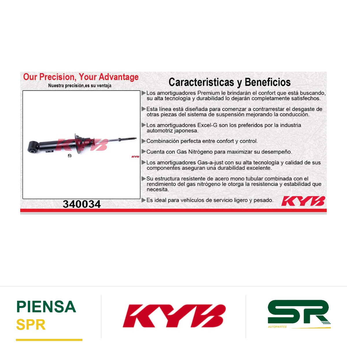 AMORTIGUADOR DELANTERO GAS EXCEL-G MITSUBISHI MONTERO LIMITED (2008-2019). KYB