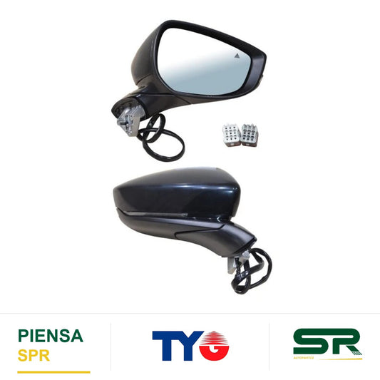 ESPEJO DERECHO ELÉCTRICO 6 PINES CON DIRECCIONAL CON DESEMPAÑANTE PARA PINTAR CON SENSOR DE PUNTO CIEGO CON MEMORIA MAZDA CX30 2020-2025 TYG