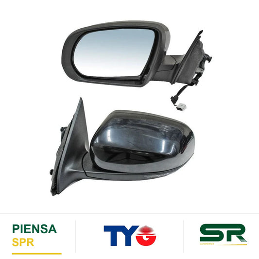 ESPEJO IZQUIERDO ELÉCTRICO 13 PINES CON DIRECCIONAL CON DESEMPAÑANTE AUTOABATIBLE PARA PINTAR CON LUZ INFERIOR JEEP CHEROKEE 2014-2018 TYG