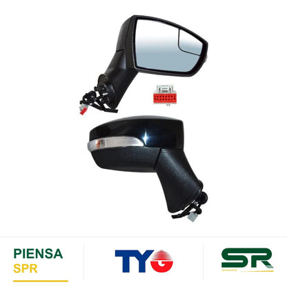 ESPEJO DERECHO ELÉCTRICO PARA PINTAR CON PUNTO CIEGO CON DIRECCIONAL CON DESEMPAÑANTE 7 PINES FORD ECOSPORT 2018-2021 TYG