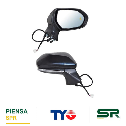 ESPEJO DERECHO ELÉCTRICO 7 PINES CON DIRECCIONAL CON DESEMPAÑANTE PARA PINTAR CON SENSOR DE PUNTO CIEGO TOYOTA CAMRY SE 2018-2023 / TOYOTA LE 2018-2023 TYG