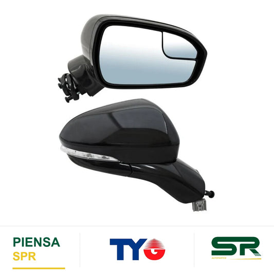 ESPEJO DERECHO ELÉCTRICO 11 PINES CON DIRECCIONAL CON DESEMPAÑANTE PARA PINTAR CON SENSOR DE PUNTO CIEGO CON MEMORIA CON LUZ INFERIOR FORD FUSION 2013-2017 TYG