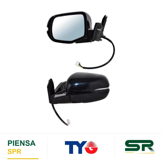 ESPEJO IZQUIERDO ELÉCTRICO 12 PINES CON DIRECCIONAL CON DESEMPAÑANTE AUTOABATIBLE PARA PINTAR CON MEMORIA HONDA PILOT 2019-2022 TYG