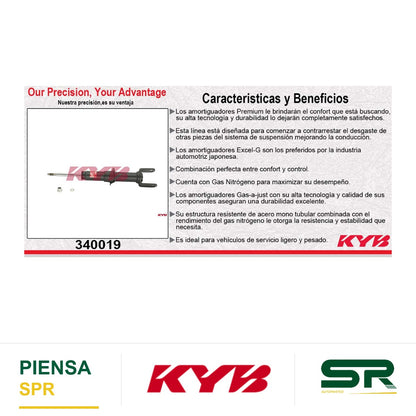AMORTIGUADOR DELANTERO DERECHO GAS EXCEL-G DODGE DAKOTA 2WD 4WD (2005-2009) - MITSUBISHI RAIDER 2WD 4WD (2006-2009). KYB