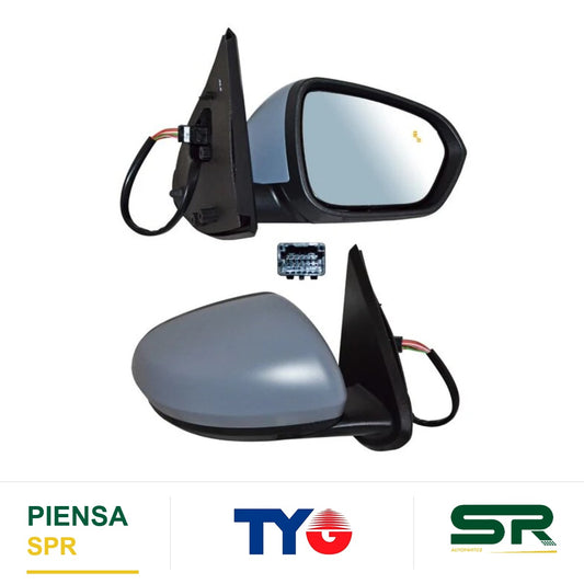ESPEJO DERECHO ELÉCTRICO 9 PINES CON DESEMPAÑANTE PARA PINTAR CON SENSOR DE PUNTO CIEGO RENAULT DUSTER C 2021-2025 / RENAULT SENSOR 2021-2025 TYG