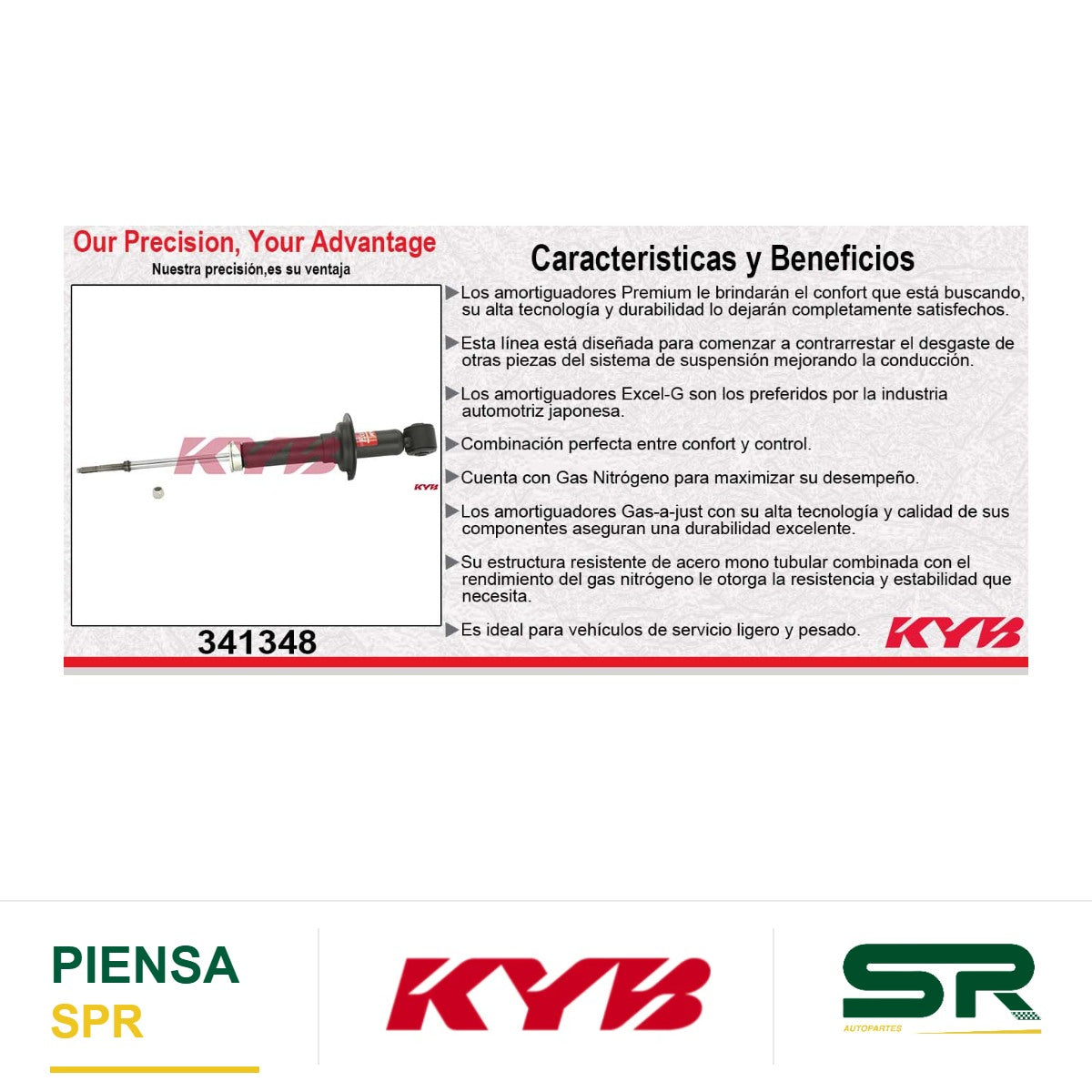 AMORTIGUADOR TRASERO DERECHO GAS EXCEL-G MITSUBISHI OUTLANDER (2005-2006) KYB
