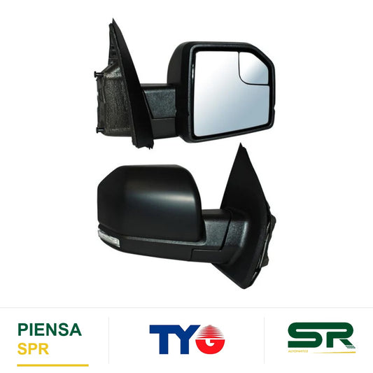 ESPEJO DERECHO ELÉCTRICO 15 PINES CON DIRECCIONAL CON DESEMPAÑANTE AUTOABATIBLE PARA PINTAR CON SENSOR DE PUNTO CIEGO CON MEMORIA CON LUZ INFERIOR LED FORD PICKUP / FORD F-150 2015-2020 TYG