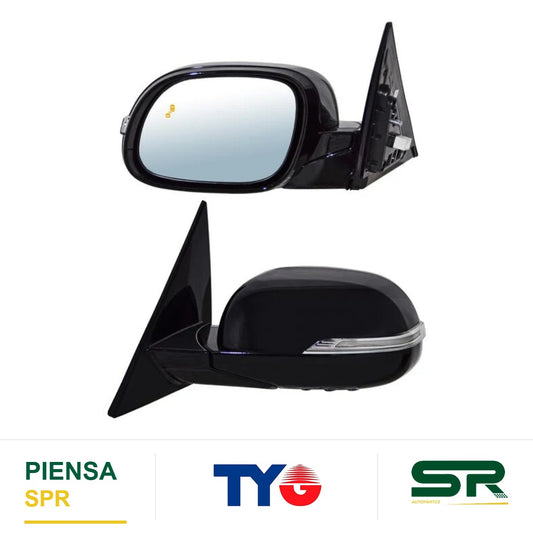 ESPEJO IZQUIERDO ELÉCTRICO 8 PINES CON DIRECCIONAL CON DESEMPAÑANTE AUTOABATIBLE PARA PINTAR CON SENSOR DE PUNTO CIEGO KIA SOUL 2016-2019 / KIA 2014-2019 TYG