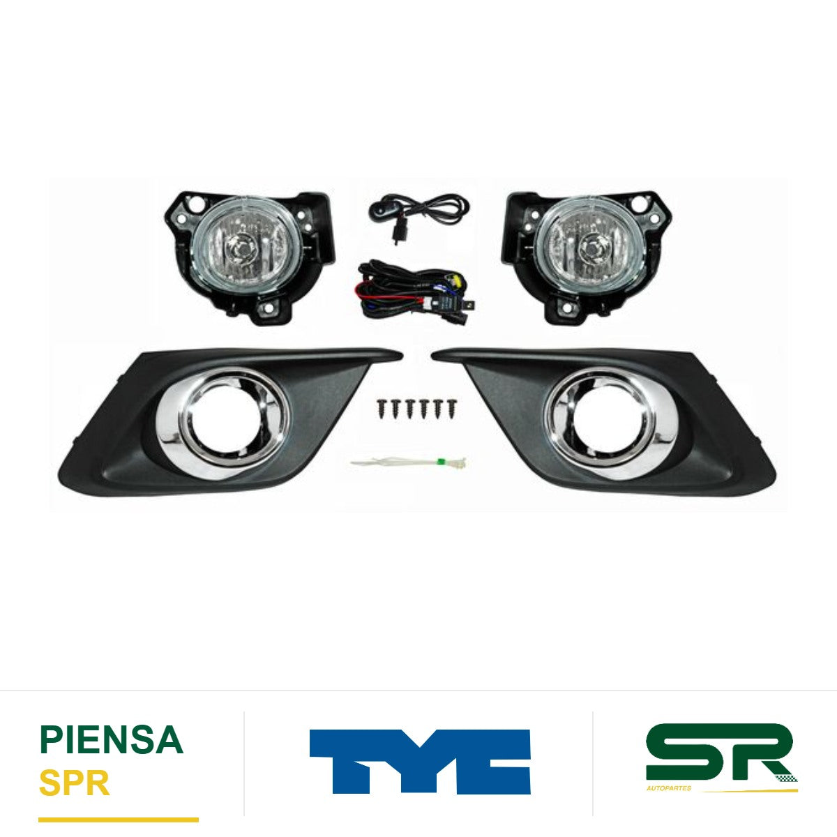 FARO DE NIEBLA CROMADA JUEGO MAZDA 3 2014-2016 C / PARRILLA FILO TYC