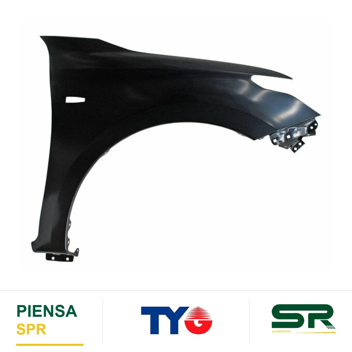 SALPICADERA DERECHA MITSUBISHI CON HOYO PARA CUARTO S/HOYO P/MOLD MS 452 MITSUBISHI PU L200 2016-2019 TYG
