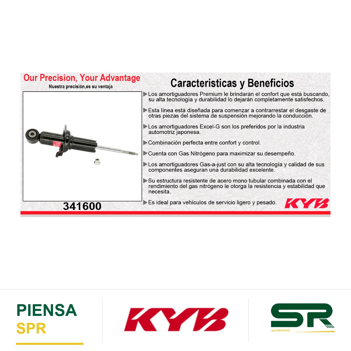 AMORTIGUADOR DELANTERO GAS EXCEL-G NISSAN. ARMADA (2005-2010) - TITAN 2WD - 4WD (2004-2012) KYB