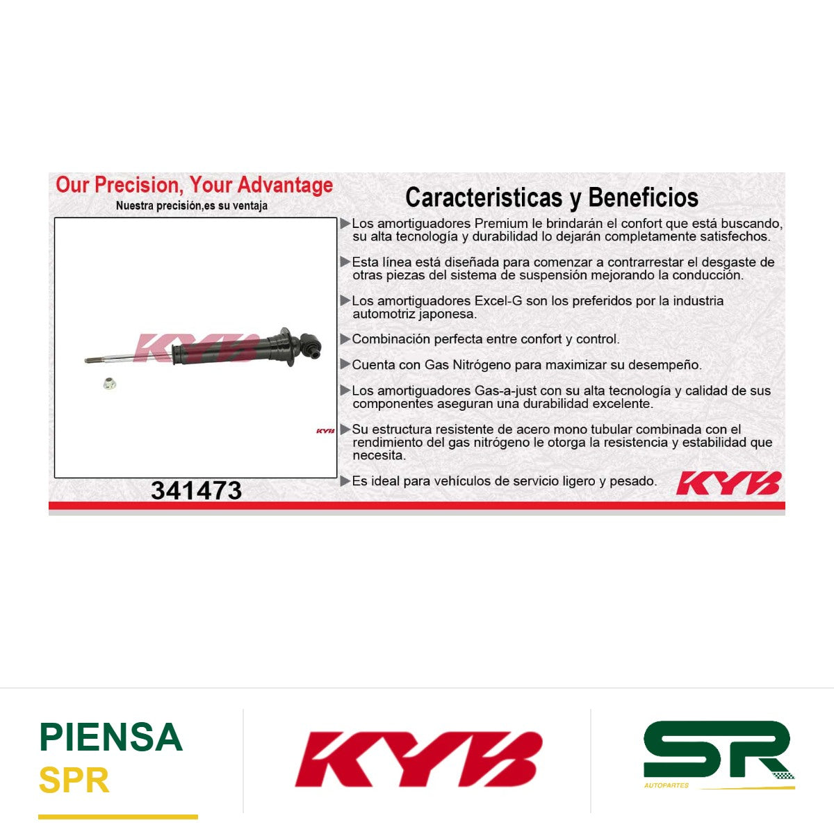 AMORTIGUADOR TRASERO GAS EXCEL-G FORD FIVE HUNDRED 2WD (2005-2007) - MERCURY. MONTEGO (2005-2007) KYB