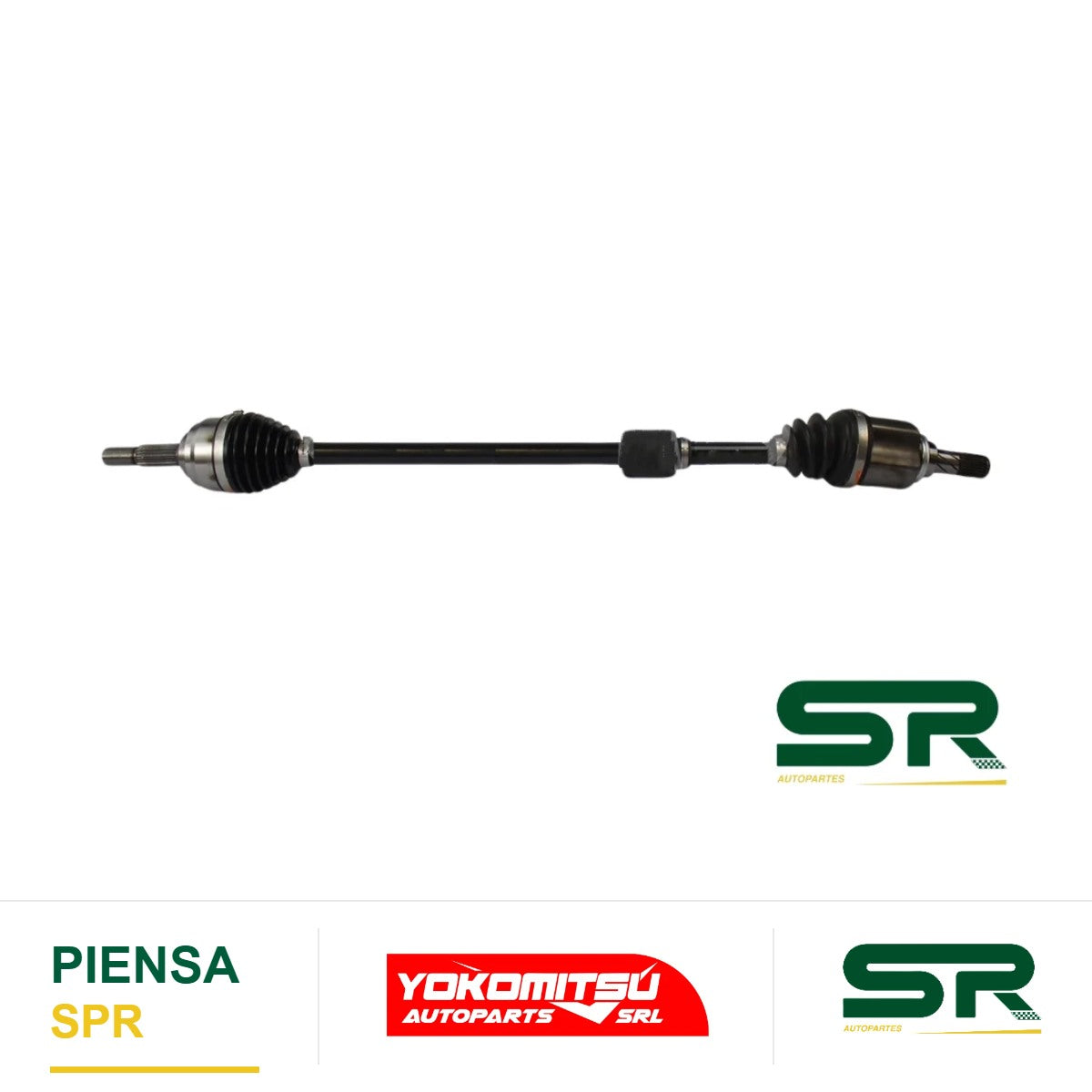 FLECHA COMPLETA DELANTERA DERECHA SIN ABS ESTÁNDAR L/RUEDA E25 L/CAJA E26 922MM (V-DRIVE 20-25/MARCH 11-25/NOTE 14-19) VERSA 1.6L 2012-2019 YOKOMITSU