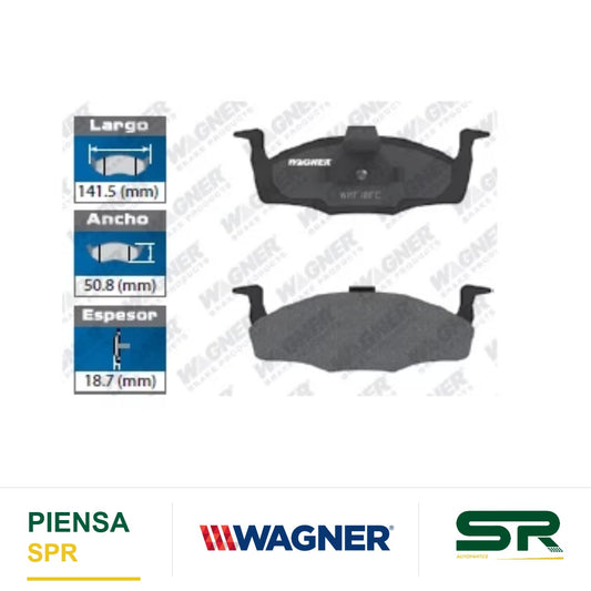 BALATA SEMIMETÁLICA DELANTERA SEAT LEON 2002-2005 / VOLKSWAGEN DERBY 1997-2007 / GOLF 96 / GOLF GLS 1996-1999 / GOLF GTI 1996-1999 / GOL SPORT 2009-2010 / JETTA 1996-1999 / POLO 2004-2006 / POLO SEDAN 2004-2005 WAGNER