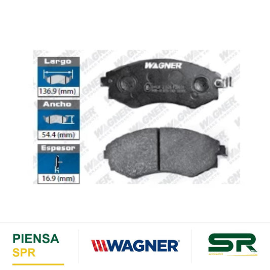 BALATA SEMIMETÁLICA DELANTERA NISSAN 240 SX 1997-1999 / AXXESX 1990-1993 / SENTRA 2003-2006 / STANZA 1990-1991 / STANZA WAGON 89 WAGNER