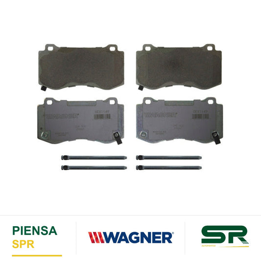 BALATA CERÁMICA DELANTERA CHRYSLER 300 SRT-8 2005-2008 ; DODGE CHALLENGER SRT-8 2008-2015 ; DODGE CHARGER SRT-8 2006-2012 ; JEEP GRAND CHEROKEE SRT-8, 4X4 2007-2010 WAGNER