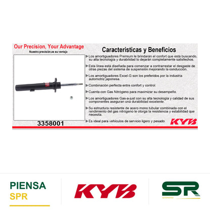 AMORTIGUADOR DELANTERO DERECHO GAS EXCEL-G BMW X1 20I, 28I L4 2.0 SDRIVE (2012-2015) KYB