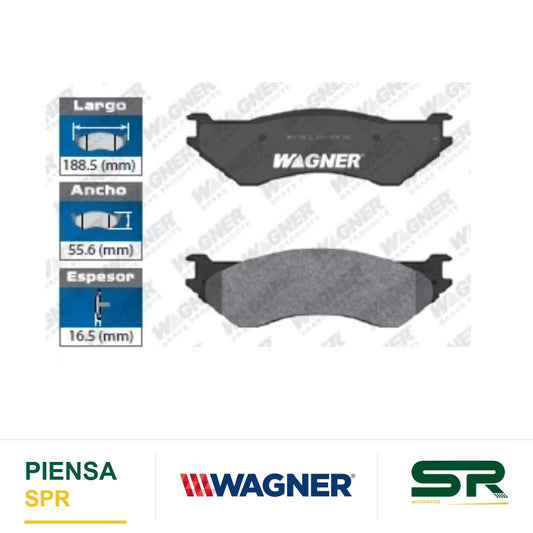BALATA SEMIMETÁLICA DELANTERA DODGE RAM 1500 2000-2001 / RAM 2500 2001-2002 / RAM 3500 2001-2002 / FORD EXPEDITION 1997-2002 / F150 1999-2003 / F250 1997-1998 / LINCOLN NAVIGATOR 1998-2002 WAGNER