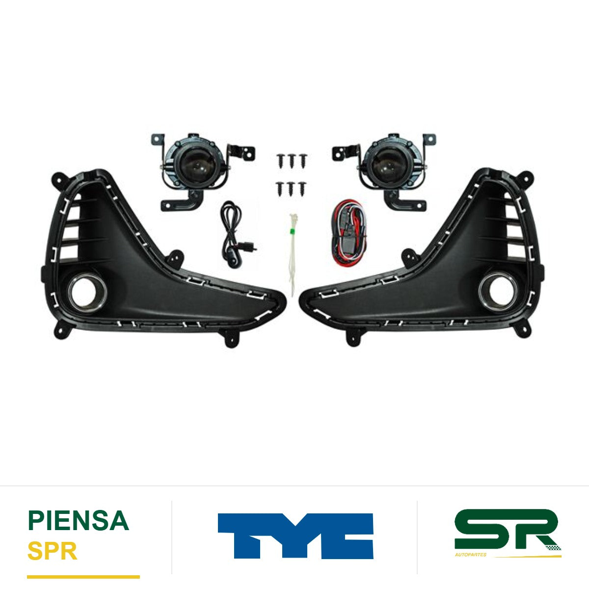 FARO DE NIEBLA CROMADA JUEGO HYUNDAI GRAND I10 2018-2020 C / PARRILLA FILO 5P TYC
