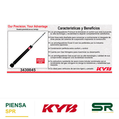 AMORTIGUADOR TRASERO GAS EXCEL-G MAZDA 2 (16 -22) - TOYOTA YARIS & HATCHBACK (2015-2021). KYB