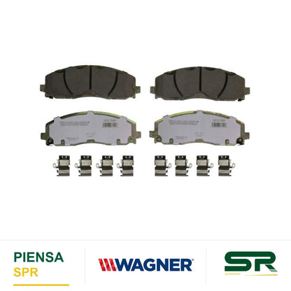 BALATA CERÁMICA DELANTERA CHRYSLER; TOWN & COUNTRY 2012-2016 , PACIFICA 2017-2017; DODGE GRAND CARAVAN 2012-2016 ; DODGE JOURNEY 2012-2016 , VOLKSWAGEN; ROUTAN 2012-2014 WAGNER
