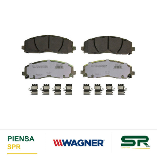 BALATA CERÁMICA DELANTERA CHRYSLER; TOWN & COUNTRY 2012-2016 , PACIFICA 2017-2017; DODGE GRAND CARAVAN 2012-2016 ; DODGE JOURNEY 2012-2016 , VOLKSWAGEN; ROUTAN 2012-2014 WAGNER