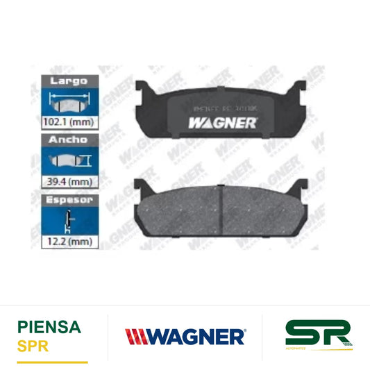 BALATA SEMIMETÁLICA TRASERA FORD ESCORT 1991-1996 / ESCORT GT 91 / MERCURY TRACER 1991-1996 / MAZDA 323 1990-1991 / MIATA 1990-1993 / PROTEGE 1990-1994 WAGNER