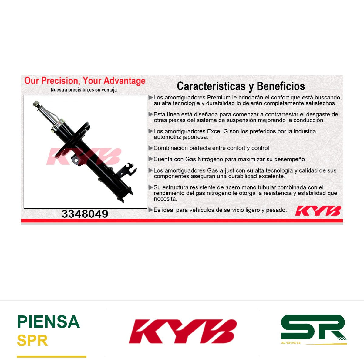 AMORTIGUADOR DELANTERO DERECHO GAS EXCEL-G CHEVROLET VECTRA EXC. SUSP. ELECTRONICA (2003-2008). KYB