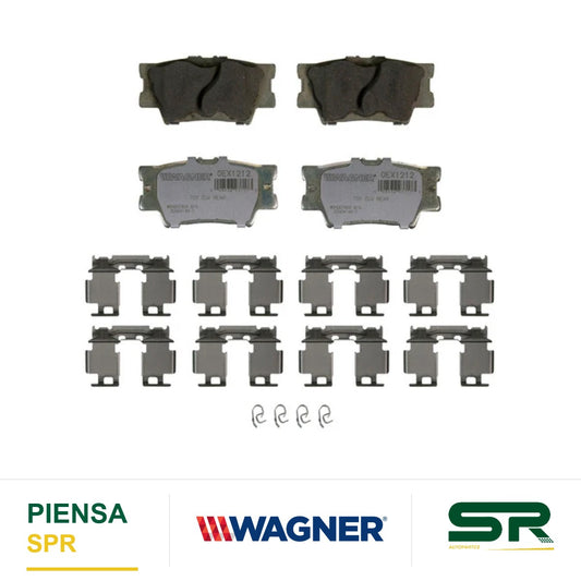BALATA CERÁMICA TRASERA TOYOTA CAMRY 2007-2017 ; TOYOTA MATRIX 1 8L 2009-2011 ; TOYOTA MATRIX 2 4L AWD 2009-2013 ; TOYOTA RAV4 2006-2016 WAGNER
