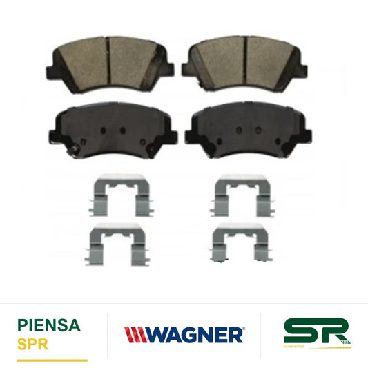 BALATA CERÁMICA DELANTERA HYUNDAI ELANTRA 2013-2016 / SONATA 16 / VELOSTER 2012-2015 / KIA FORTE 2015-2017 / SORENTO 2015-2016 WAGNER